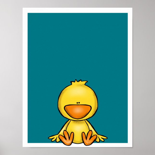 Poster Pequeno berçário de bebê de pato amarelo bonito (Frente)