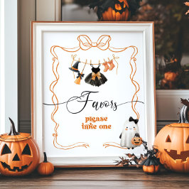 Poster Pequeno Boo Halloween Favor da Linha de Fechamento