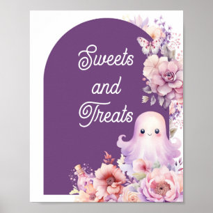 Poster Pequeno Boo Purple Halloween Sweets e guloseimas