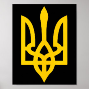 Poster Pequeno Brasão de Armas da Ucrânia Símbolo do Logo