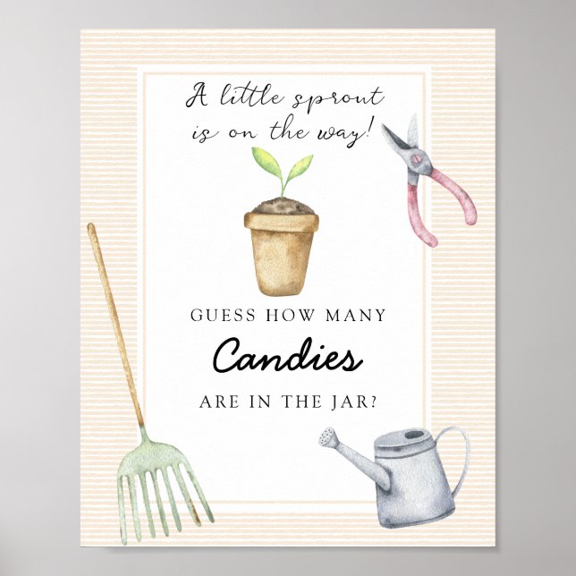 Poster Pequeno broto - adivinhem quantas doces (Frente)