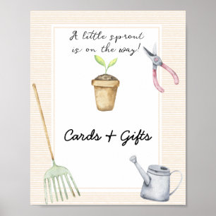 Poster Pequeno broto - cartas e chá de fraldas de present