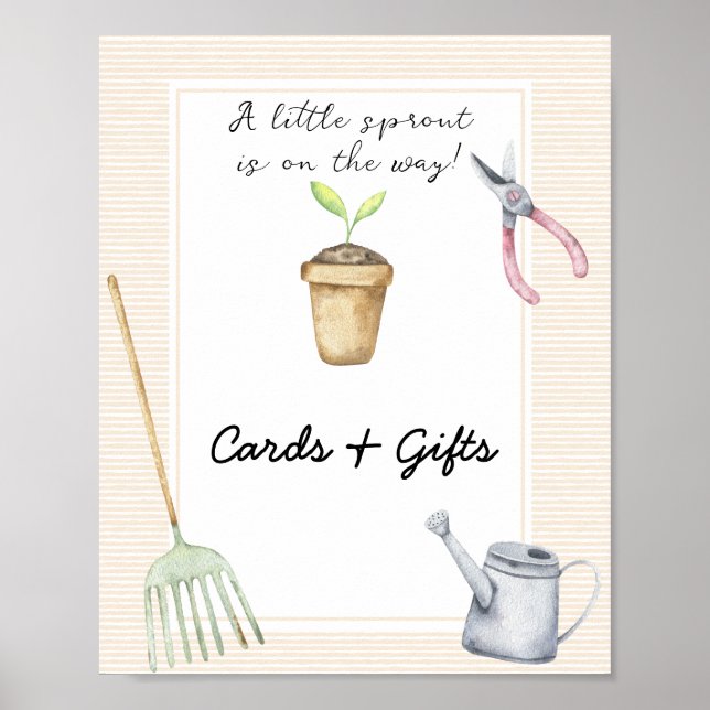 Poster Pequeno broto - cartões e presentes baby shower (Frente)