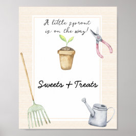 Poster Pequeno broto - doces e doces chá de fraldas