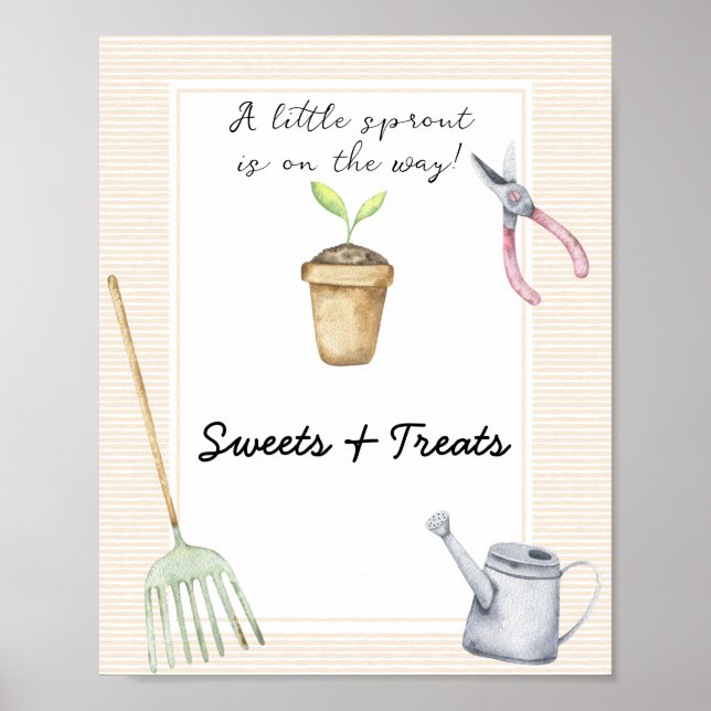 Poster Pequeno broto - doces e doces chá de fraldas (Frente)