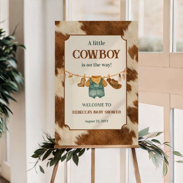 Poster Pequeno Caubói Roupas de Caubói para Bebê Chuveiro (Criador carregado)
