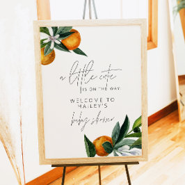 Poster Pequeno Chá de fraldas Citrus Orange bem-vindo