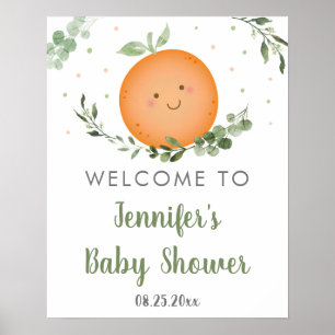 Poster Pequeno Chá de fraldas Cutie Greenery bem-vindo