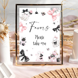 Poster Pequeno Chá de fraldas de Boo Halloween