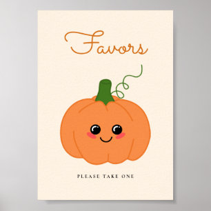 Poster Pequeno Chá de fraldas Pumpkin Bonito Favorito Sin