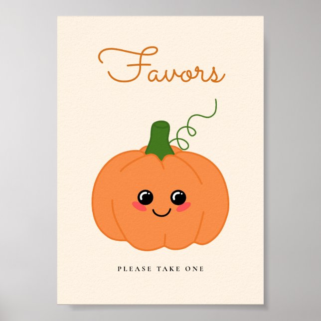 Poster Pequeno Chá de fraldas Pumpkin Bonito Favorito Sin (Frente)