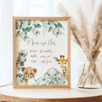 Pequeno Chá de fraldas Safari Mãe-Bar