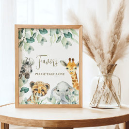 Poster Pequeno Chá de fraldas Safari Selvagem Favorece Si