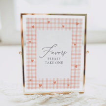 Pequeno Chá de fraldas Sweetheart Gingham Sinal de