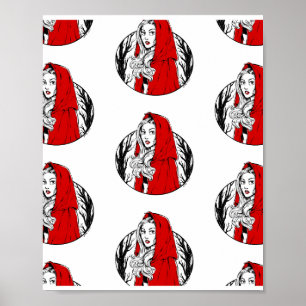 Poster Pequeno Chapéu Vermelho