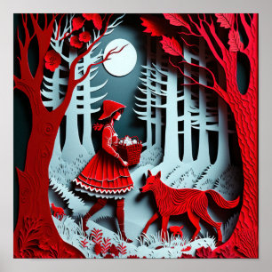 Poster Pequeno Chapeuzinho Vermelho Conhece o Grande Lobo