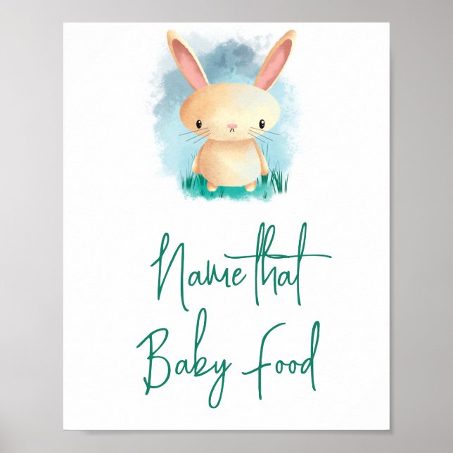 Poster Pequeno Coelhinho - Dê um nome à comida (Frente)