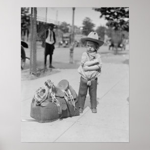 Poster Pequeno Cowboy, 1923. Foto Antiga