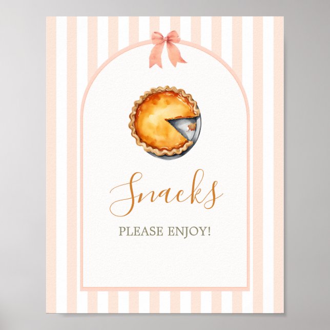 Poster Pequeno Cutie Pie Orange Gingham Snacks (Frente)
