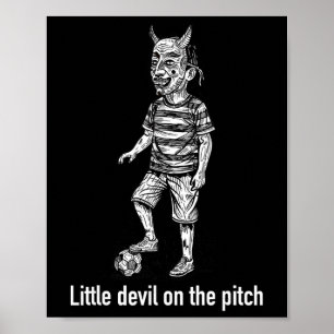 Poster Pequeno Diabo no Futebol de Campo