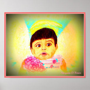 Poster pequeno do anjo da mamã para a criança ou
