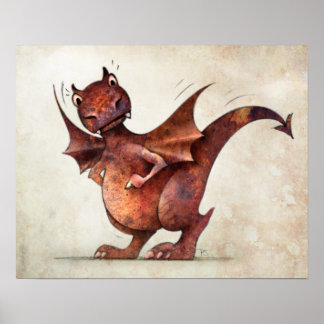 Poster Pequeno Dragão Magro Engraçado