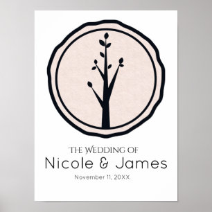 Poster Pequeno Estandarte de Casamento Personalizado com