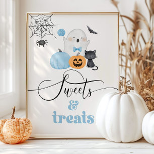Poster Pequeno fantasma azul de Boo Doce de Halloween e g