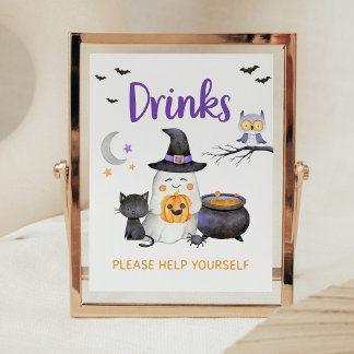 Poster Pequeno Fantasma de Halloween Neutro Sinal de Bebi
