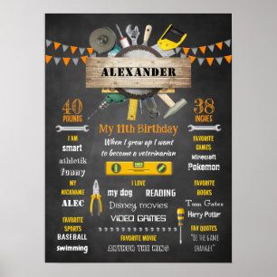 Poster Pequeno Felipe Aniversário Maravilha Estatuações d