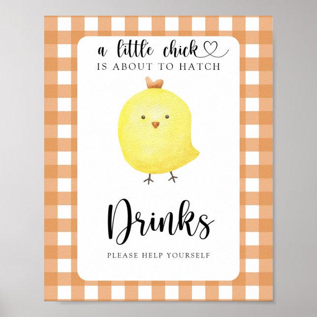 Poster Pequeno frango - Bebidas ajudem-se (Frente)