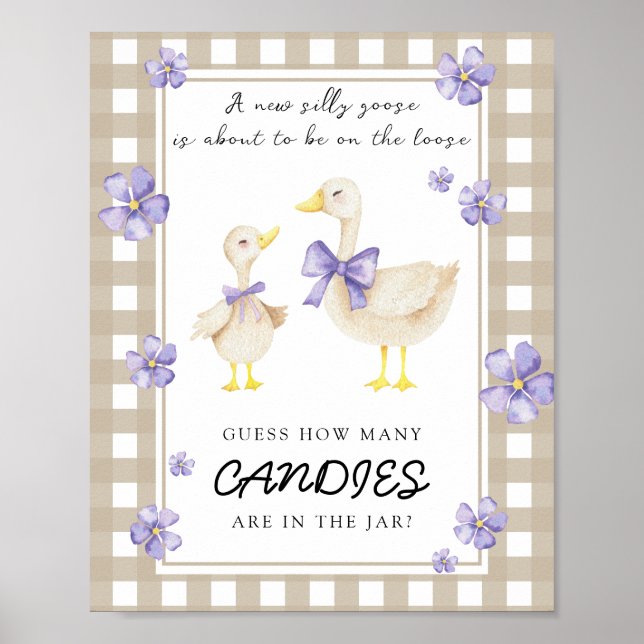 Poster Pequeno ganso - adivinhe quantos doces (Frente)