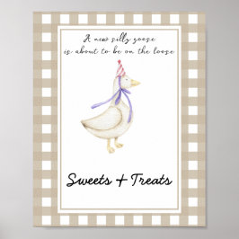 Poster Pequeno ganso - doces e doces chá de fraldas