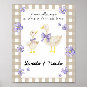 Poster Pequeno ganso - doces e doces chá de fraldas