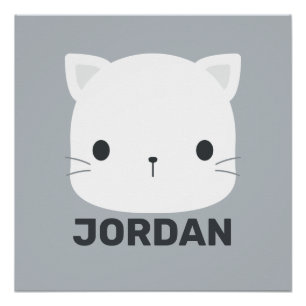 Pôster Pequeno Gato Bonito com Poster de Nome Personaliza