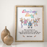 Poster Pequeno Hipoteca Não Diga Bebê<br><div class="desc">Pequeno Chá de fraldas de Tchau Tye Watercolor Hippie Não diga poster. Apresenta roupas de bebês, calçados, ursos de peluche e brinquedos retro dos anos 60 e 70 em cores pastel macio e fontes personalizadas. Excelente para um chá de fraldas temático Hippie para um menino ou menina! As palavras "Don't...</div>