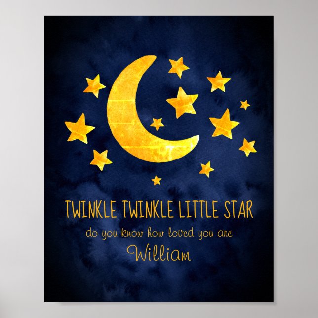 Poster Pequeno Nome da Estrela Lua e Estrela Cura Úmida (Frente)