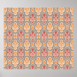 POSTER PEQUENO PADRÃO DE FLORES MÚGHPLOS DESIGN DE FUNDO