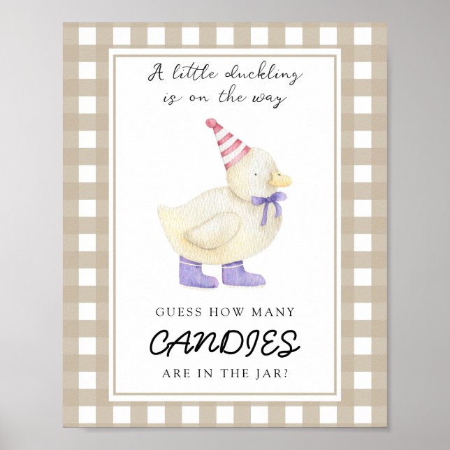 Poster Pequeno pato - adivinha quantos doces (Frente)