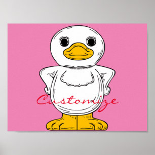 Poster Pequeno Pato Branco em Pé Real Thunder_Cove