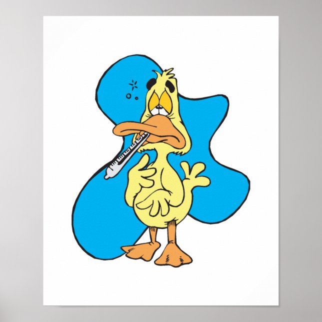 Poster pequeno pato doente (Frente)