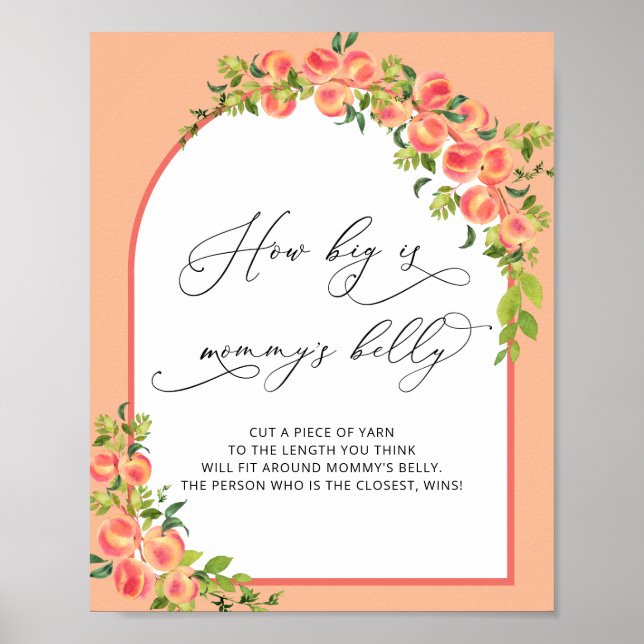 Poster Pequeno Pêssego Quanto Grande é Mamãe (Frente)