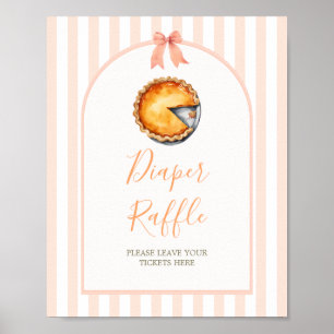 Poster Pequeno Pie Laranja Gingham Fralda Raffle