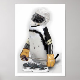 Pôster Pequeno Pinguim Vestindo Hockey Gear