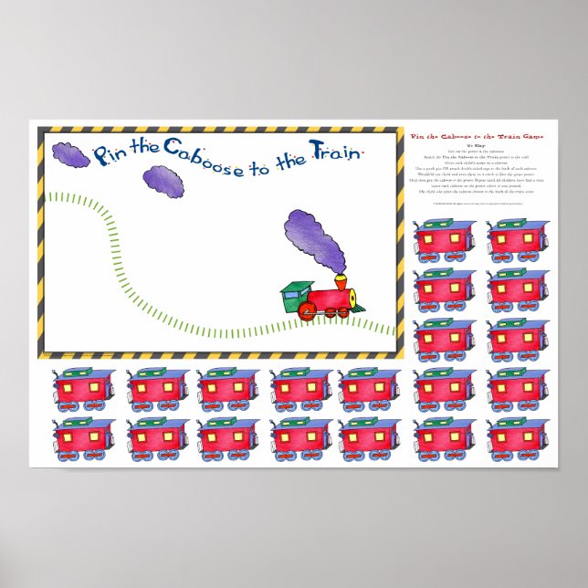 Pôster Pequeno pino da calça para o jogo do trem (Frente)