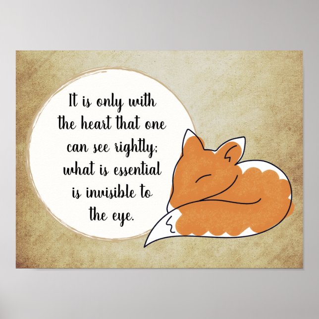 Poster Pequeno Príncipe Zitat (Frente)