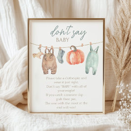 Poster Pequeno Pumpkin Cai Roupas Garoto Não Diga Bebê