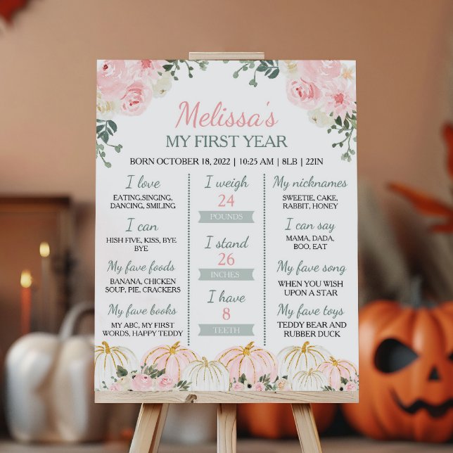 Poster Pequeno Pumpkin Primeiro Sinal de Marcha de Aniver (Criador carregado)