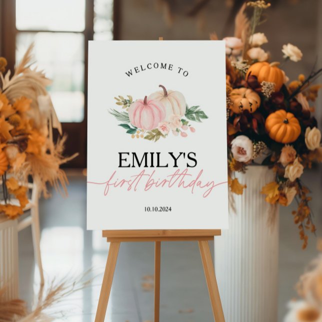 Poster Pequeno Pumpkin Virando Um Sinal De Boas-Vindas De (Criador carregado)