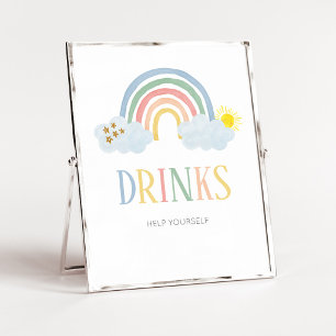 Poster Pequeno Raio de Sinal de Bebidas Arco-íris do Sol